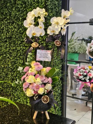 Beyaz Orkideli Aranjman, Burdur Çiçekçi