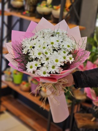 Pembe Beyaz Papatya Buketi