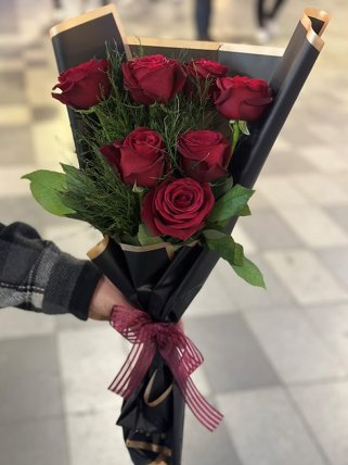 7 Kırmızı Gül Buketi, burdur çiçekçi