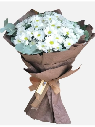 Saf Sevgi Beyaz Papatya Buketi